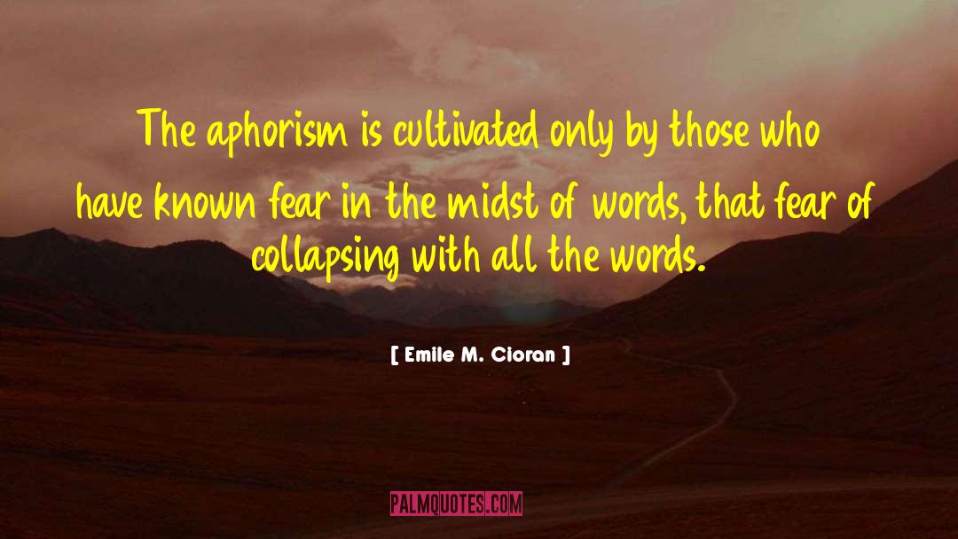 Emile M. Cioran Quotes: The aphorism is cultivated only