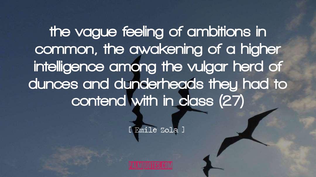 Emile Zola Quotes: the vague feeling of ambitions