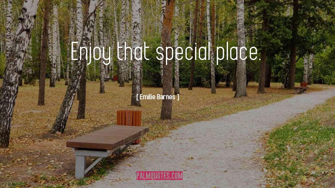 Emilie Barnes Quotes: Enjoy that special place.