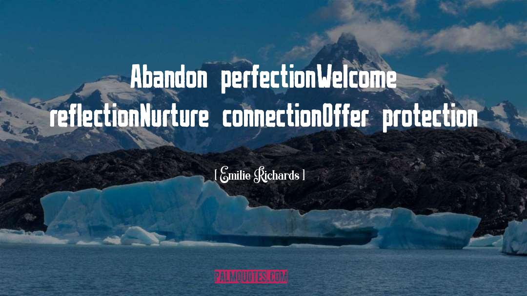 Emilie Richards Quotes: Abandon perfection<br />Welcome reflection<br />Nurture