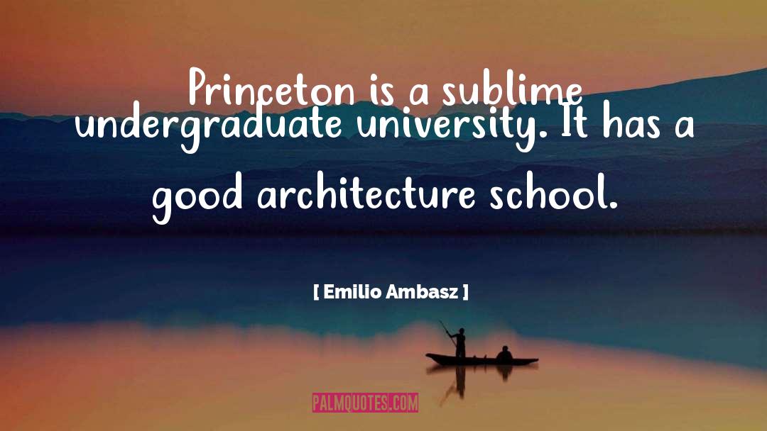 Emilio Ambasz Quotes: Princeton is a sublime undergraduate