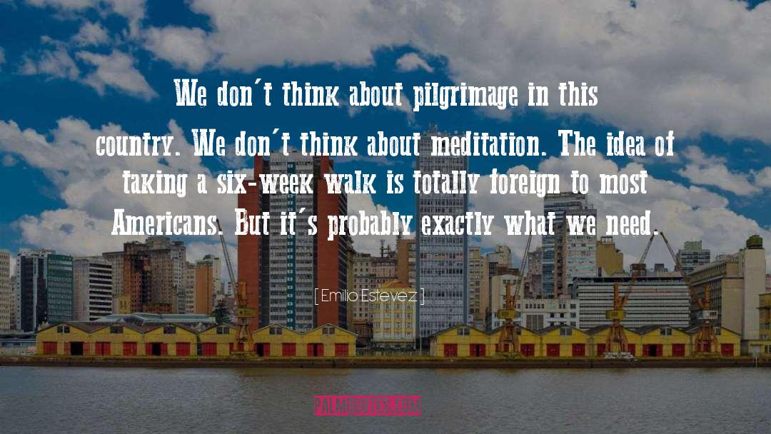 Emilio Estevez Quotes: We don't think about pilgrimage