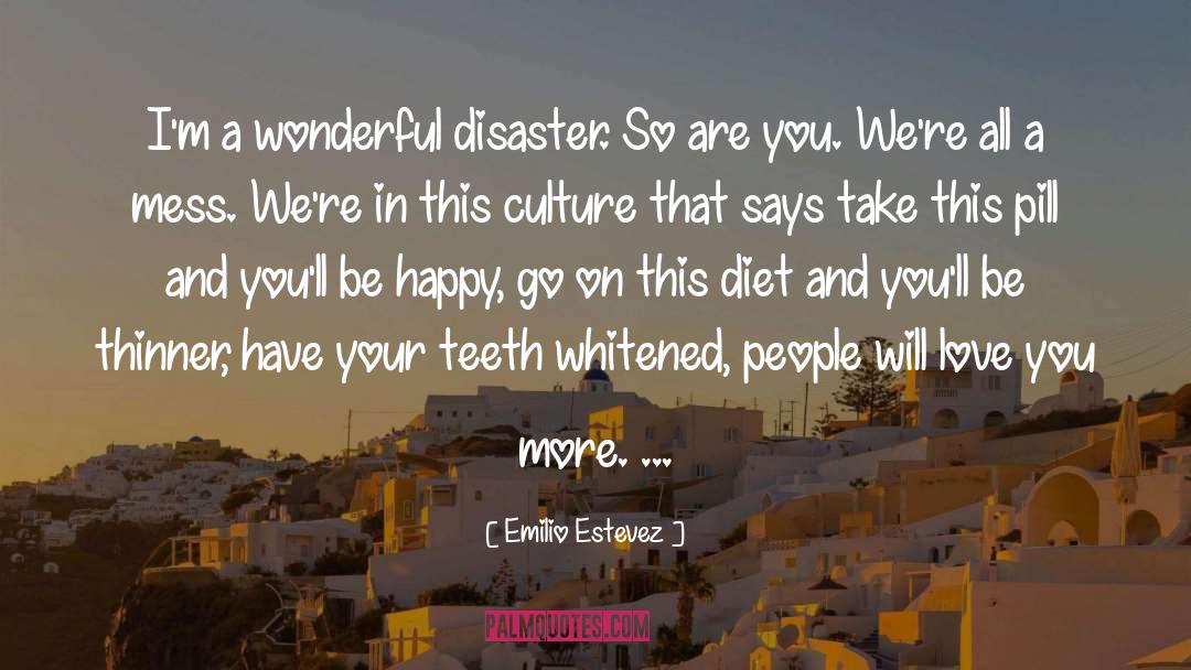 Emilio Estevez Quotes: I'm a wonderful disaster. So