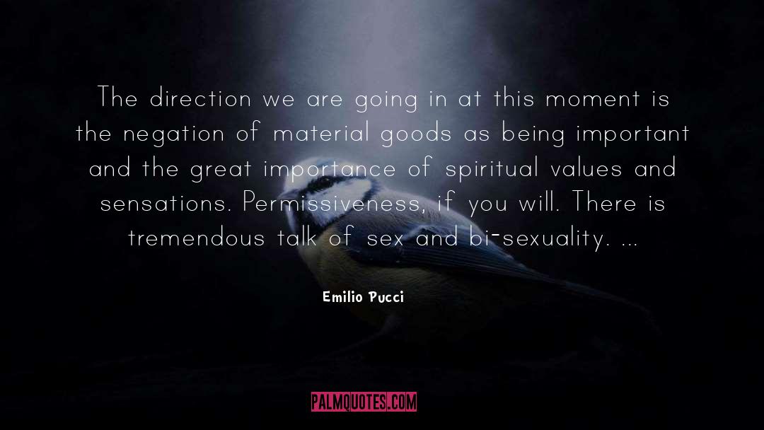 Emilio Pucci Quotes: The direction we are going