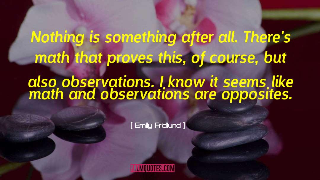 Emily Fridlund Quotes: Nothing is something after all.
