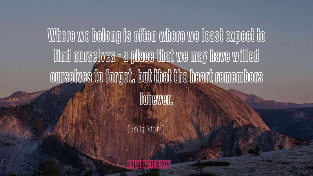 Emily Giffin Quotes: Where we belong is often