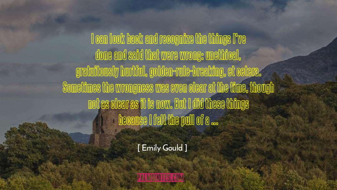 Emily Gould Quotes: I can look back and