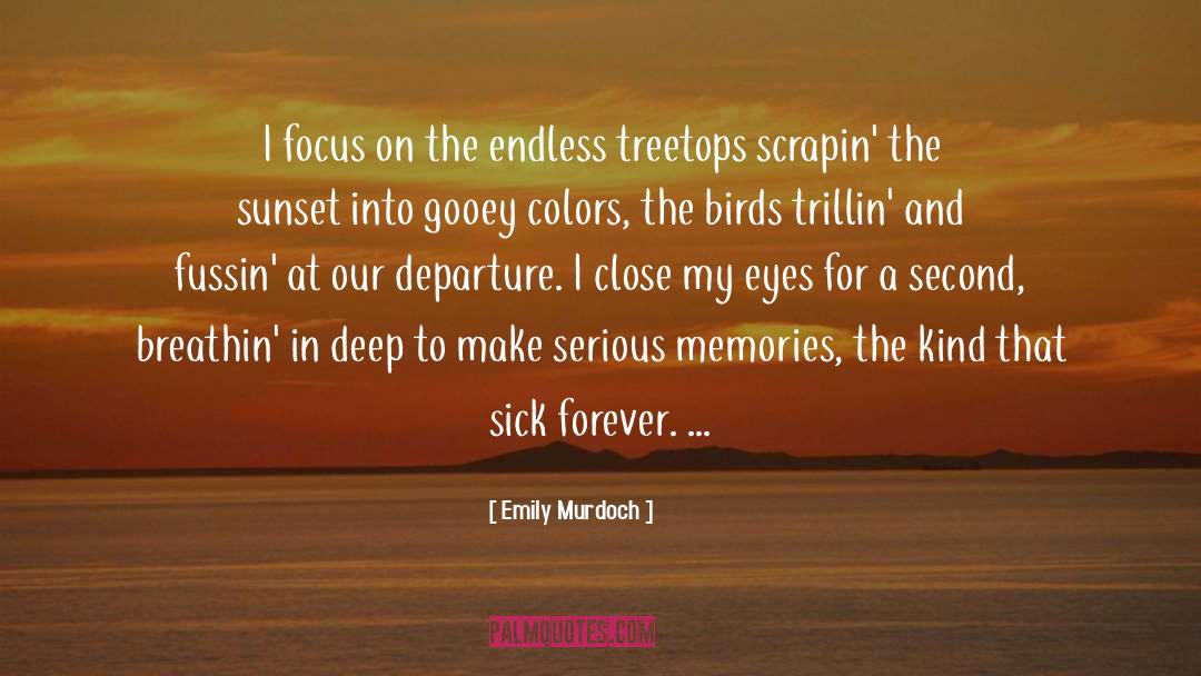 Emily Murdoch Quotes: I focus on the endless