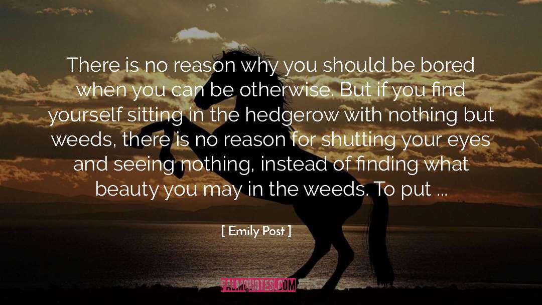 Emily Post Quotes: There is no reason why