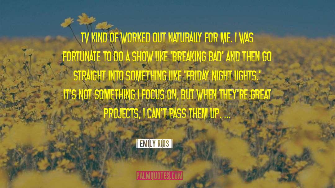 Emily Rios Quotes: TV kind of worked out