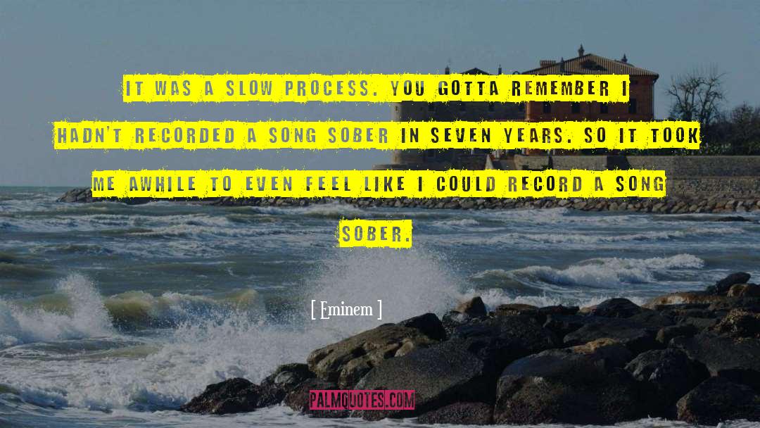 Eminem Quotes: It was a slow process.