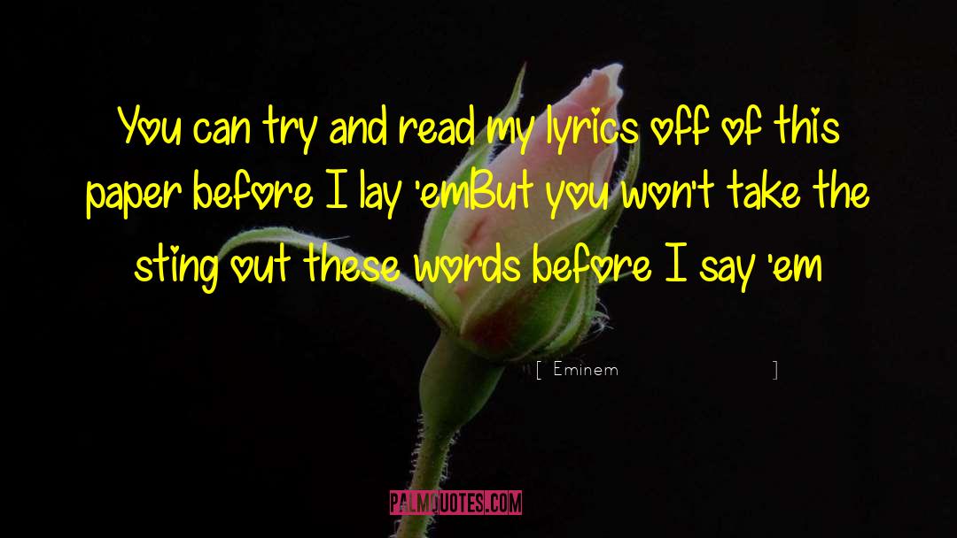 Eminem Quotes: You can try and read