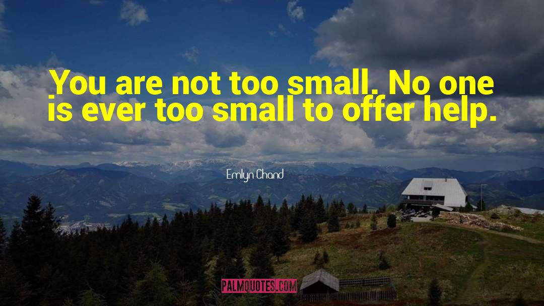 Emlyn Chand Quotes: You are not too small.