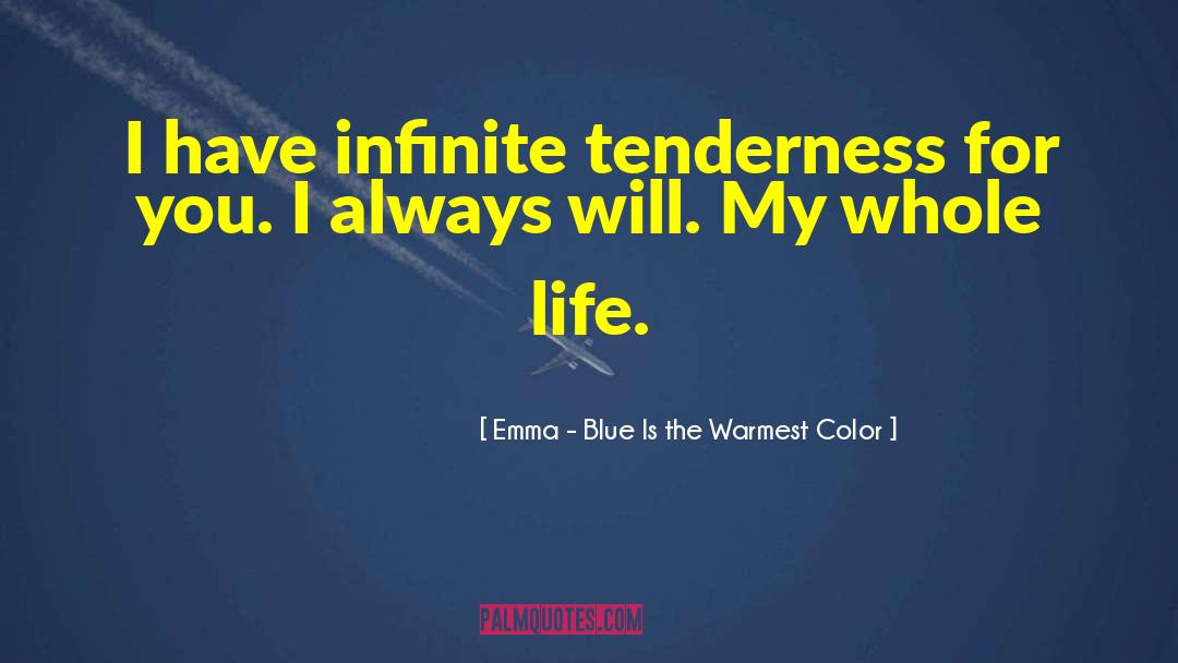 Emma - Blue Is The Warmest Color Quotes: I have infinite tenderness for