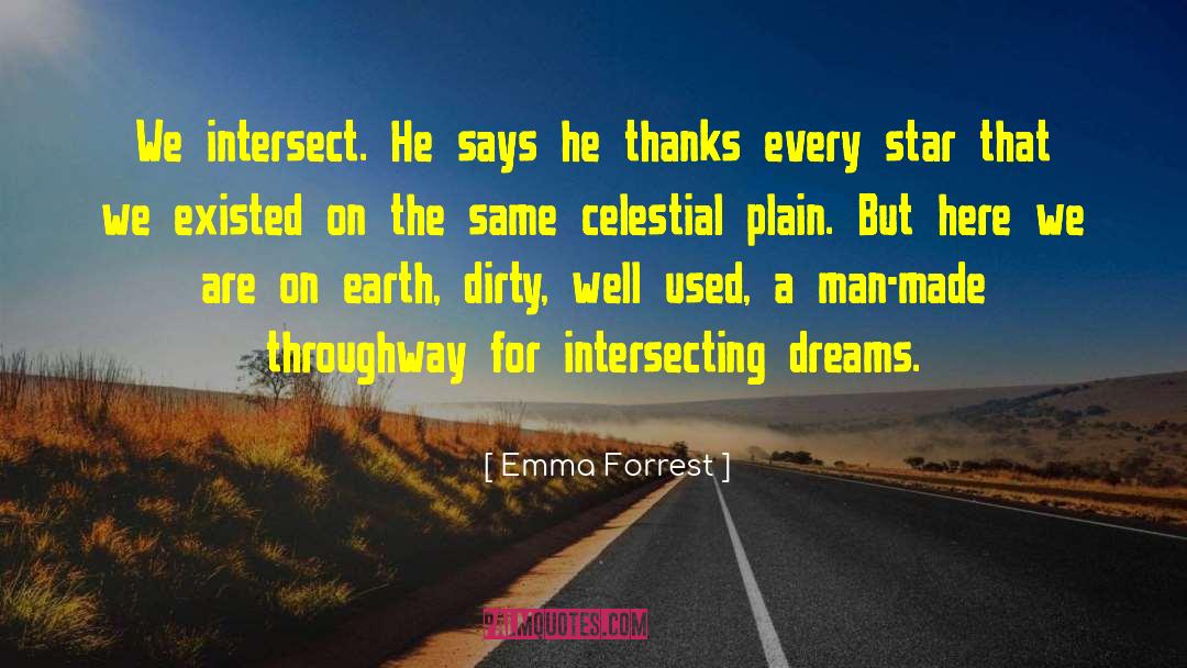 Emma Forrest Quotes: We intersect. He says he