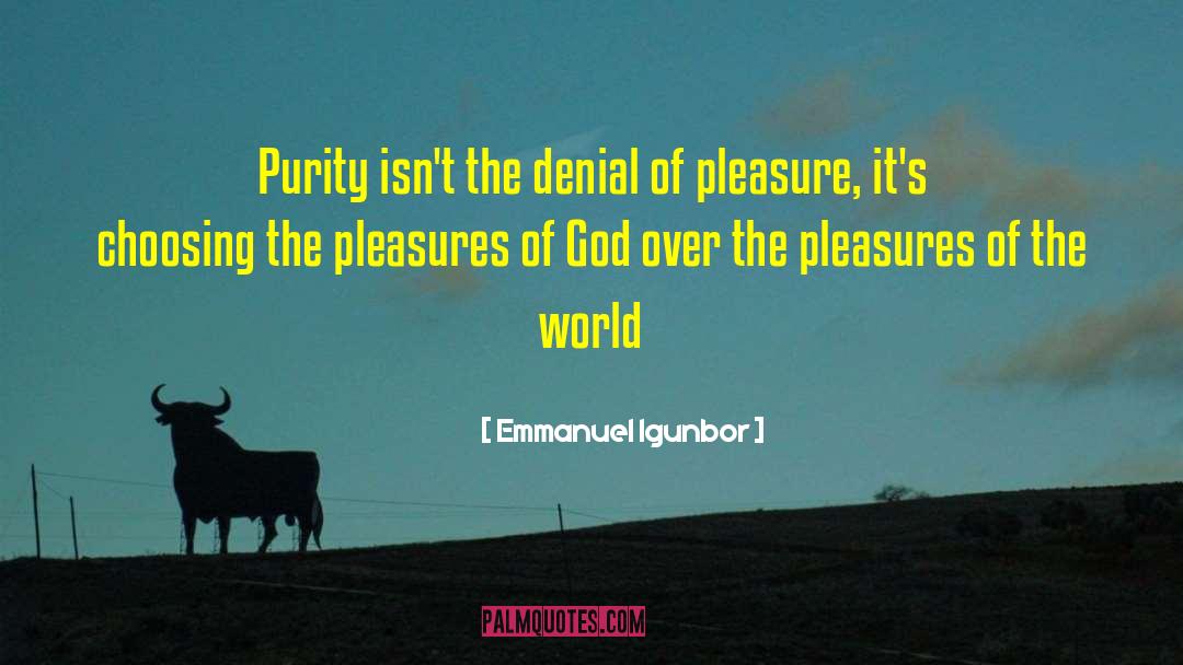 Emmanuel Igunbor Quotes: Purity isn't the denial of