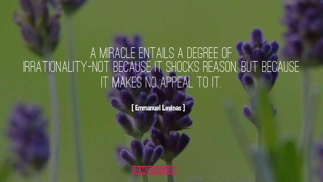 Emmanuel Levinas Quotes: A miracle entails a degree