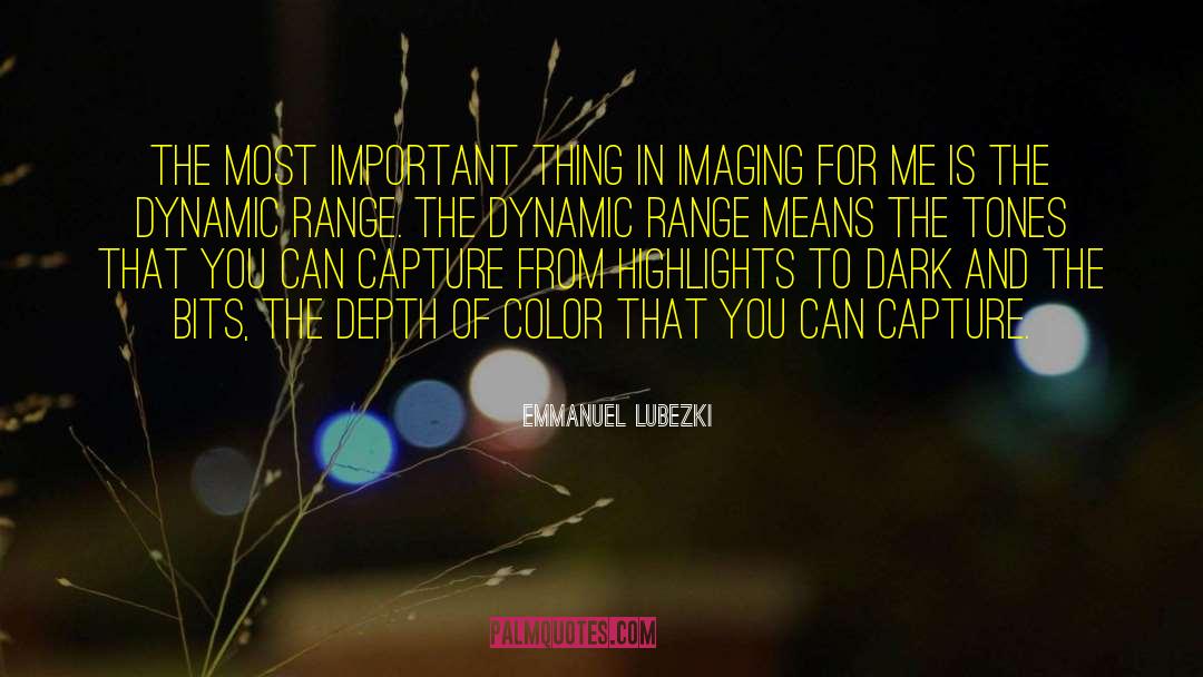 Emmanuel Lubezki Quotes: The most important thing in