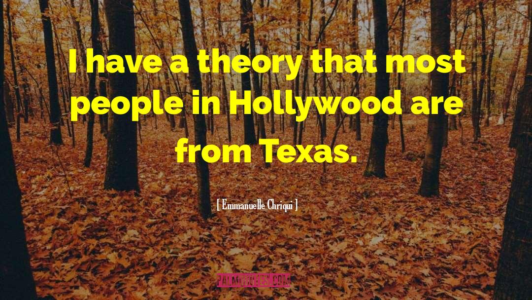 Emmanuelle Chriqui Quotes: I have a theory that