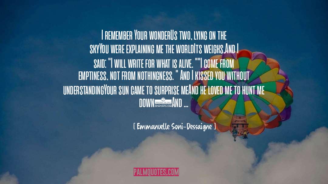 Emmanuelle Soni-Dessaigne Quotes: I remember <br />Your wonder<br
