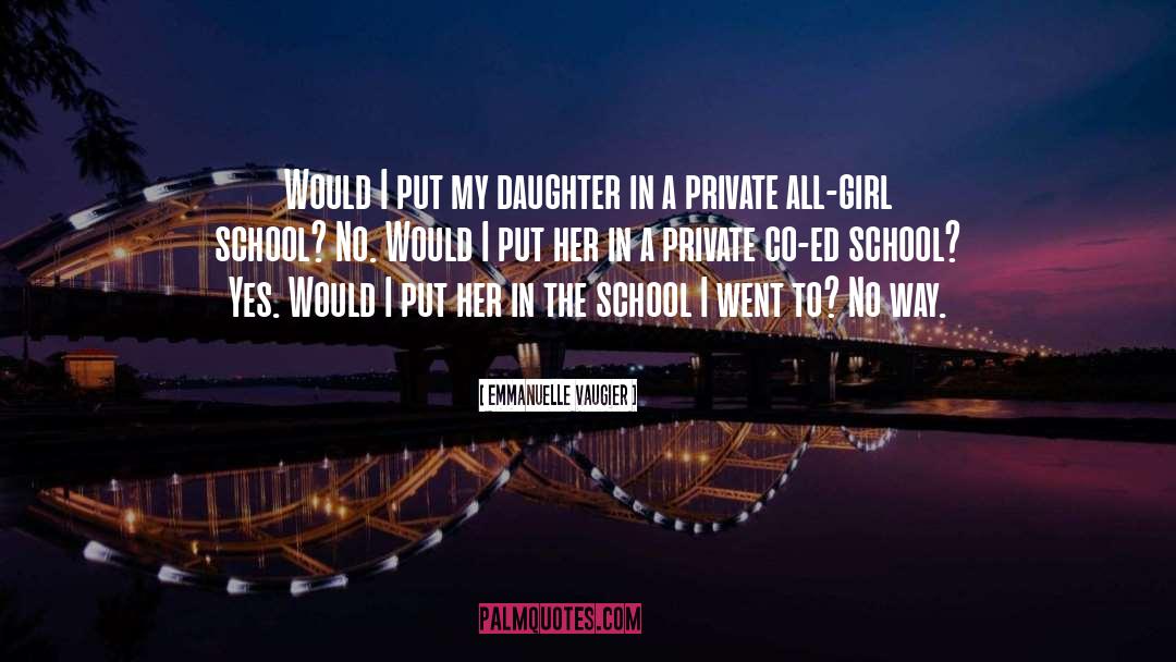 Emmanuelle Vaugier Quotes: Would I put my daughter