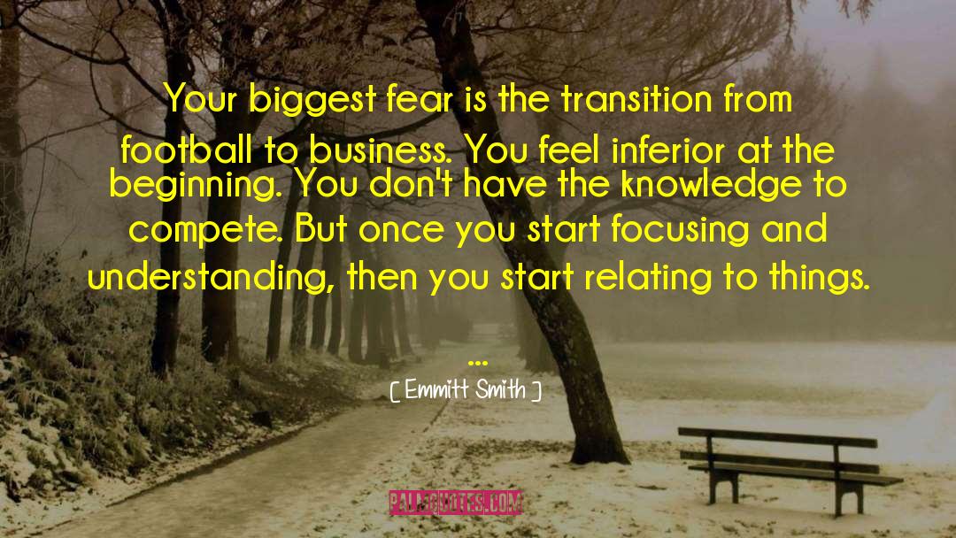 Emmitt Smith Quotes: Your biggest fear is the