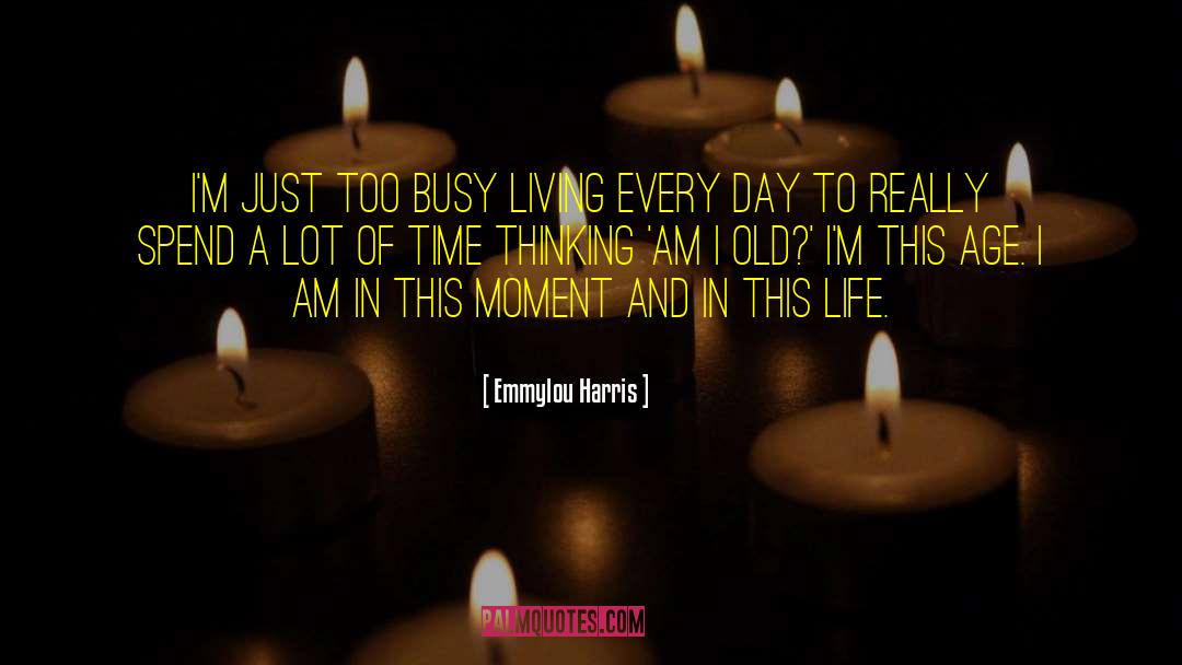Emmylou Harris Quotes: I'm just too busy living