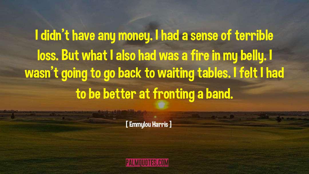 Emmylou Harris Quotes: I didn't have any money.