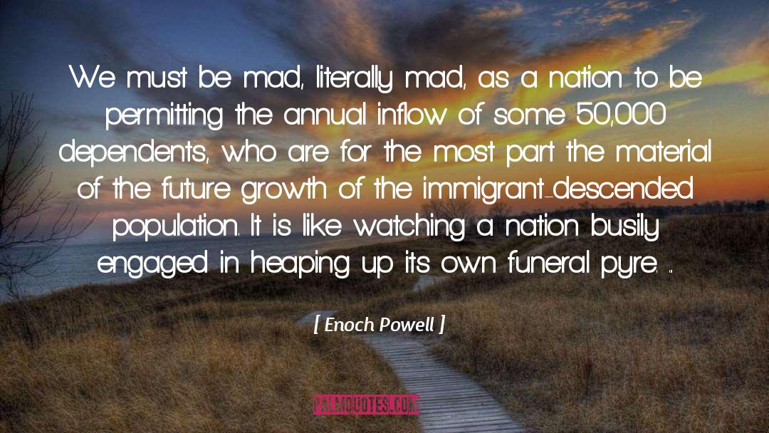 Enoch Powell Quotes: We must be mad, literally