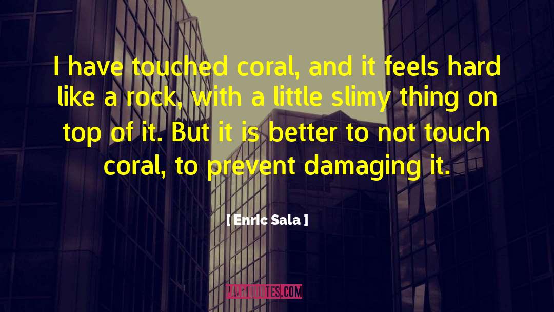Enric Sala Quotes: I have touched coral, and