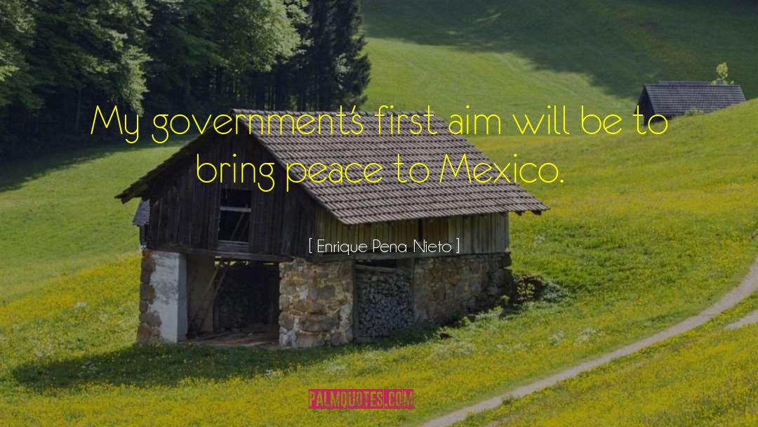 Enrique Pena Nieto Quotes: My government's first aim will