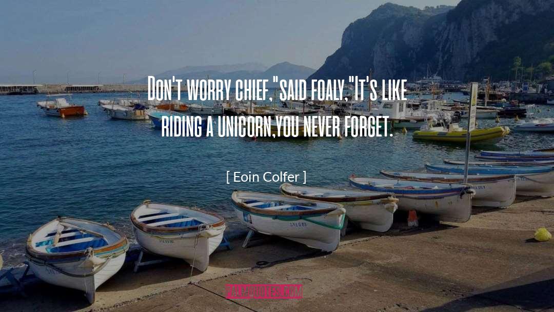Eoin Colfer Quotes: Don't worry chief,