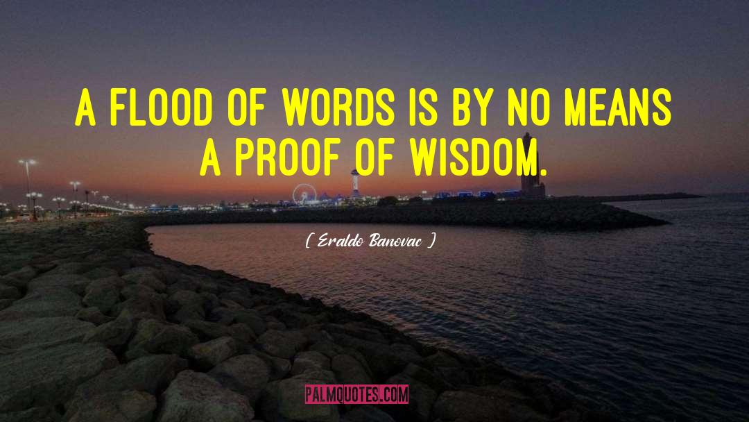 Eraldo Banovac Quotes: A flood of words is