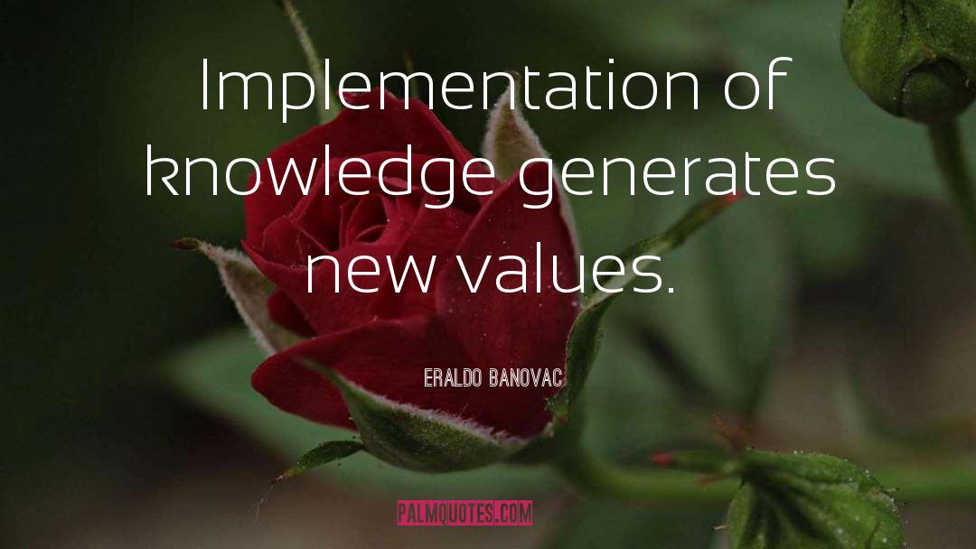 Eraldo Banovac Quotes: Implementation of knowledge generates new