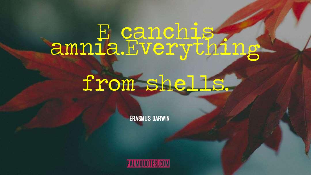 Erasmus Darwin Quotes: E canchis amnia.<br>Everything from shells.