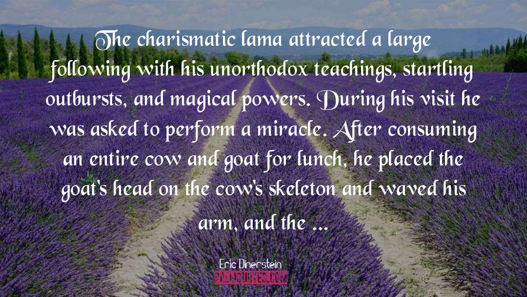 Eric Dinerstein Quotes: The charismatic lama attracted a
