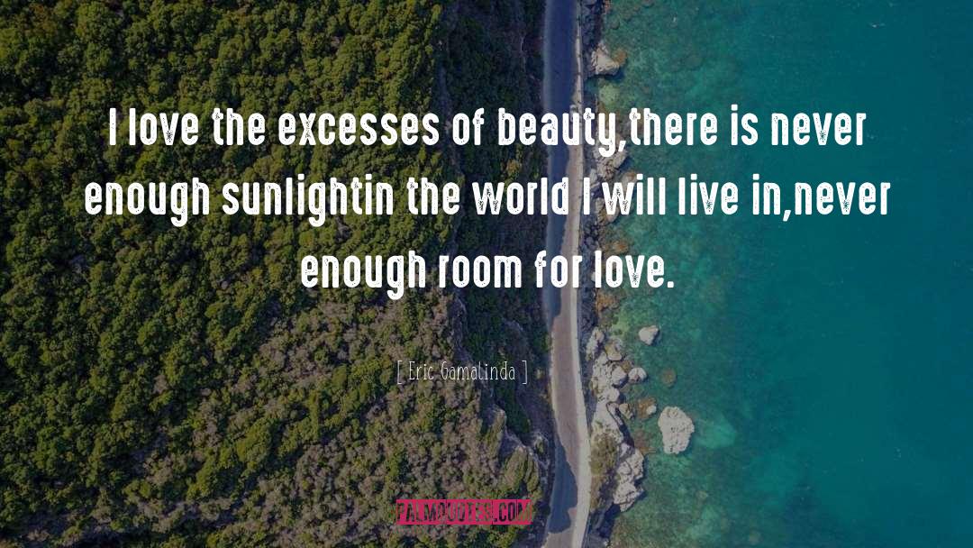 Eric Gamalinda Quotes: I love the excesses of