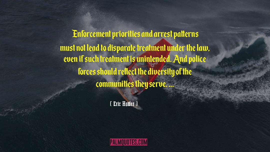 Eric Holder Quotes: Enforcement priorities and arrest patterns