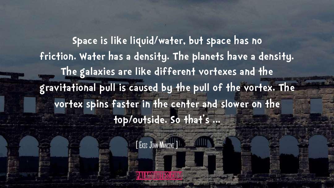 Eric John Mancini Quotes: Space is like liquid/water, but