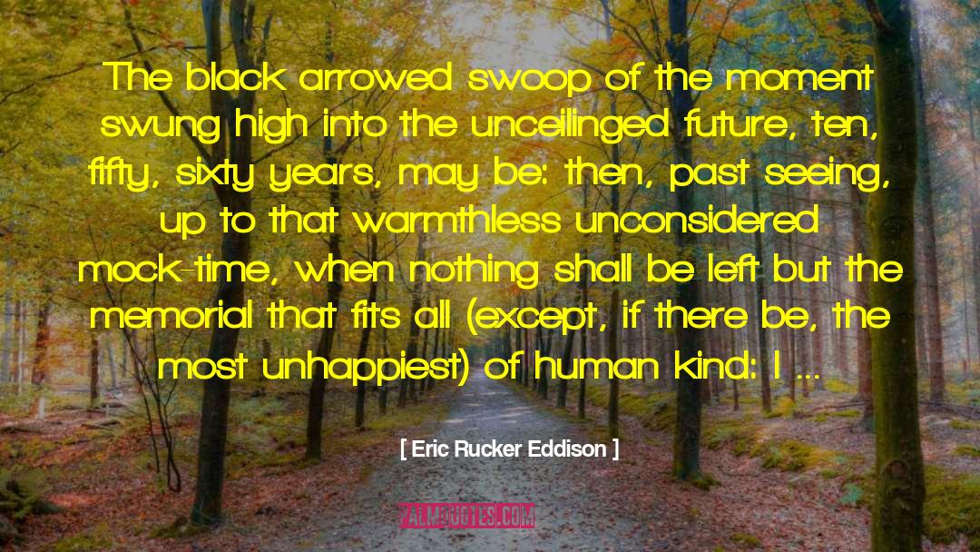 Eric Rucker Eddison Quotes: The black arrowed swoop of