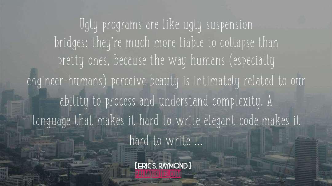 Eric S. Raymond Quotes: Ugly programs are like ugly
