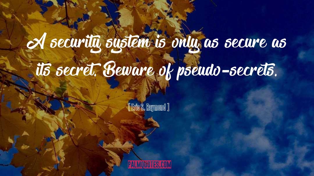 Eric S. Raymond Quotes: A security system is only