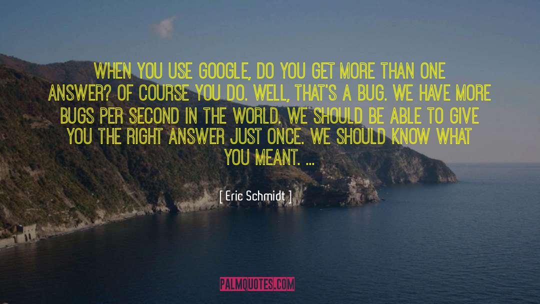 Eric Schmidt Quotes: When you use Google, do