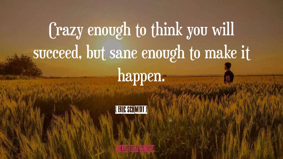 Eric Schmidt Quotes: Crazy enough to think you
