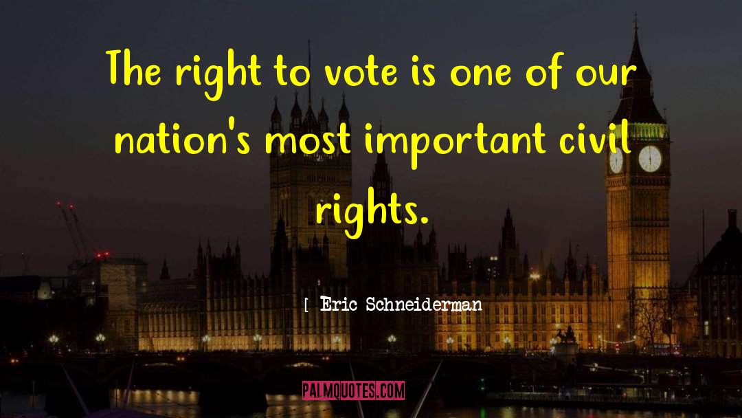 Eric Schneiderman Quotes: The right to vote is