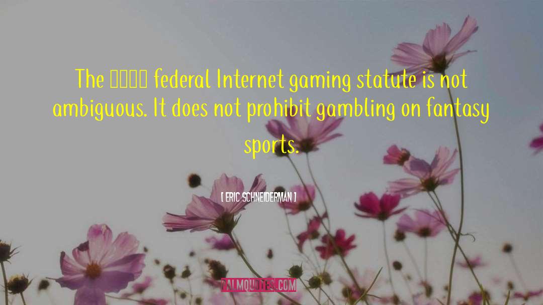 Eric Schneiderman Quotes: The 2006 federal Internet gaming