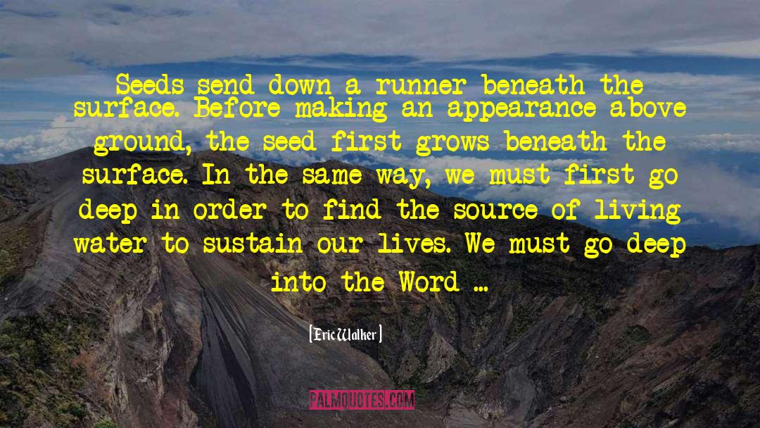 Eric Walker Quotes: Seeds send down a runner