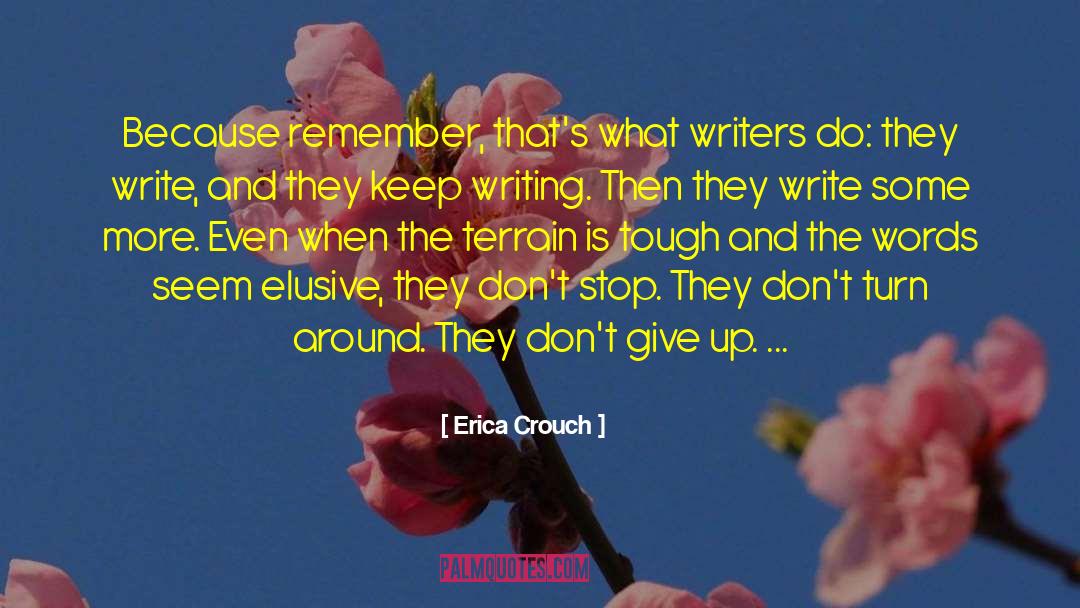 Erica Crouch Quotes: Because remember, that's what writers