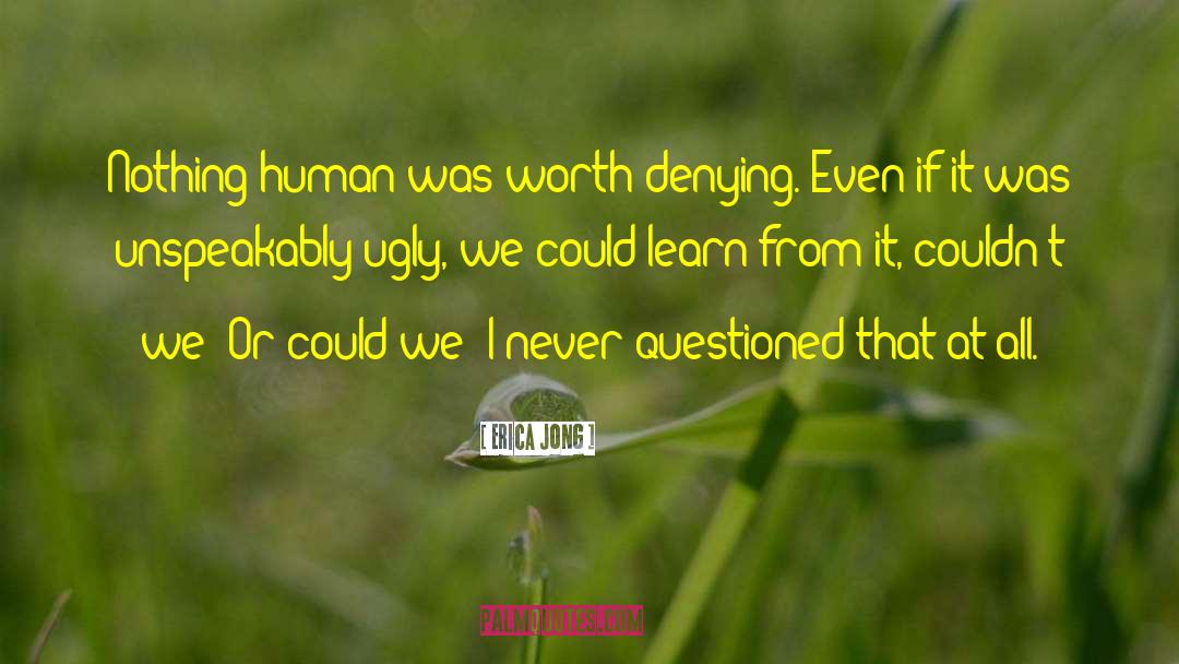 Erica Jong Quotes: Nothing human was worth denying.