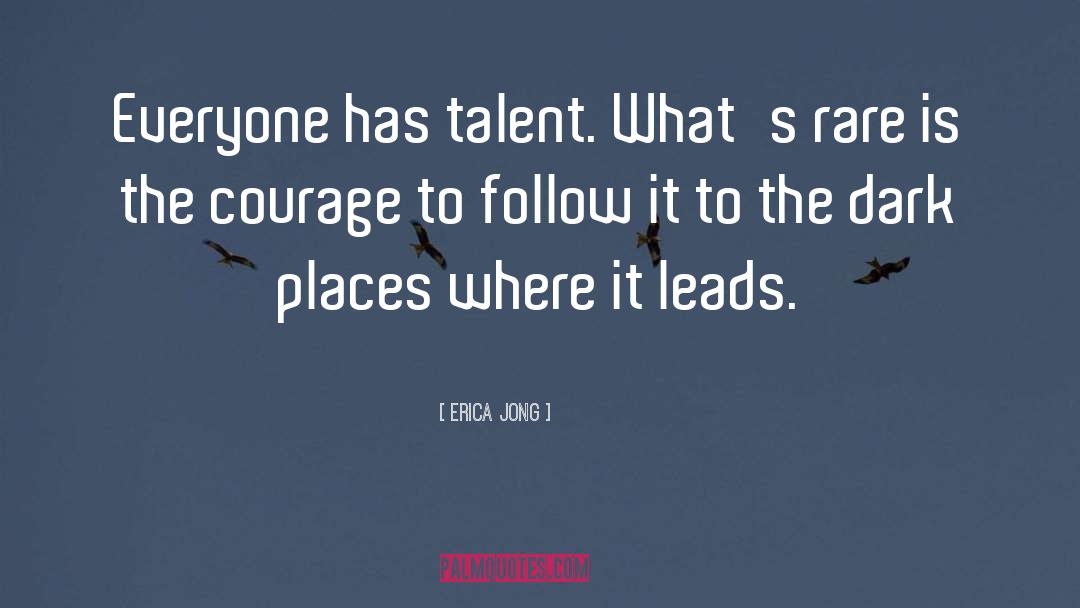 Erica Jong Quotes: Everyone has talent. What's rare